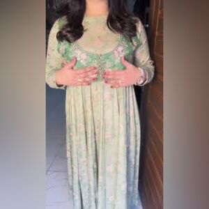 ETHNIC PAKISTANI Women’s Long Floral Maxi Dress